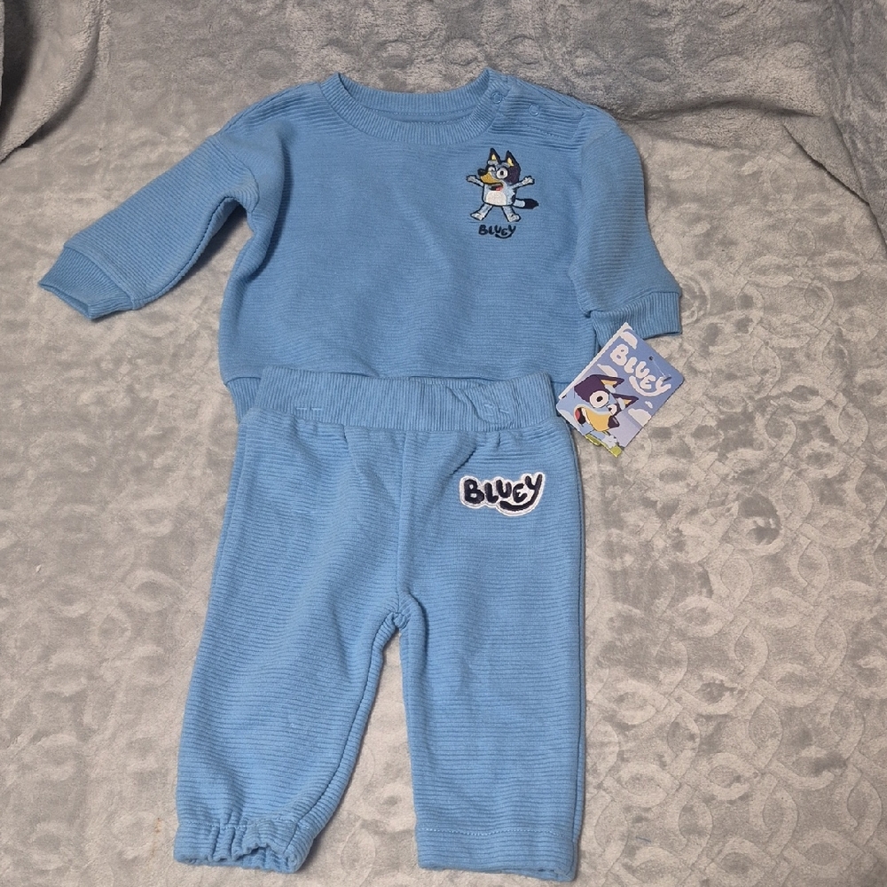 Bluey Blue Kids Matching Set  Size 3/6M